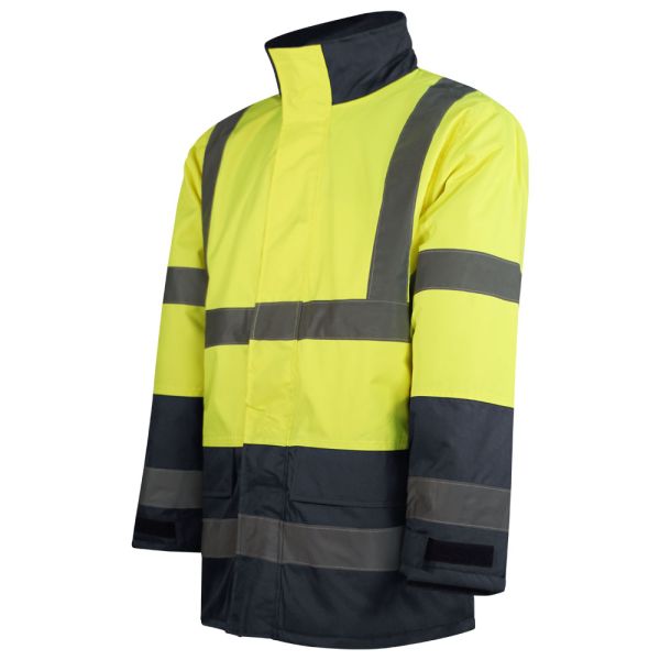 Parka de alta visibilidad para frío y lluvia