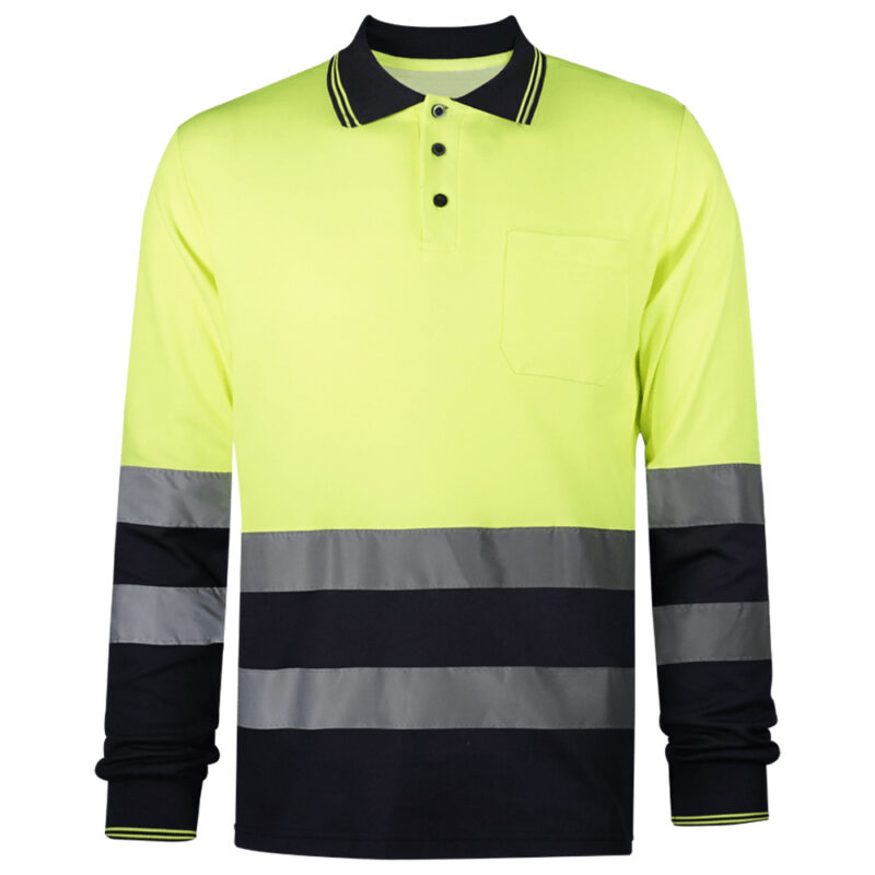 Polo manga larga alta visibilidad reflectante