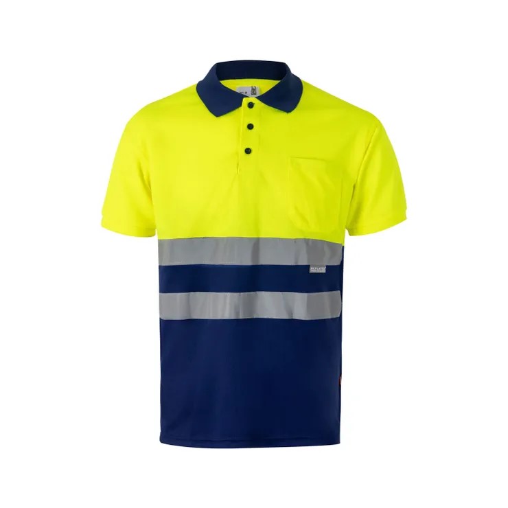 Polo bicolor reflectante alta visibilidad velilla